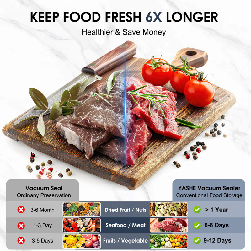 Airtight 95‑kPa Powerful Suction Food Vacuum Sealer