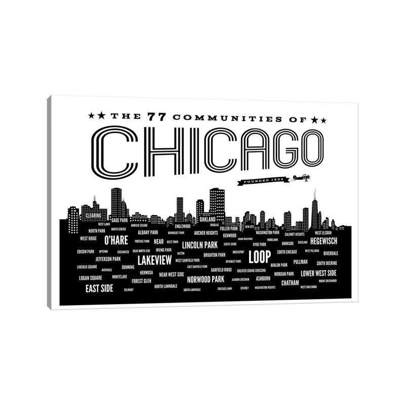 Chicago Communities by Benton Park Prints - Print on Canvas, Wrapped Canvas, 101.6 cm H x 66.04 cm W x 3.175 cm D