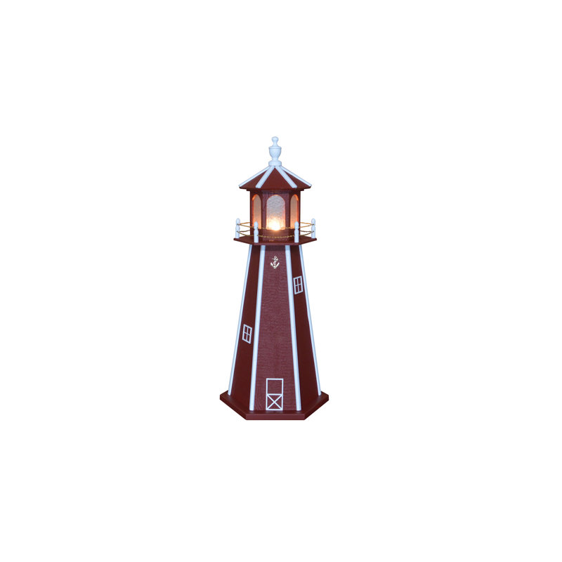 Statue de jardin Baldric, Rouge / blanc, H 48 po x l 21 po x P 21 po