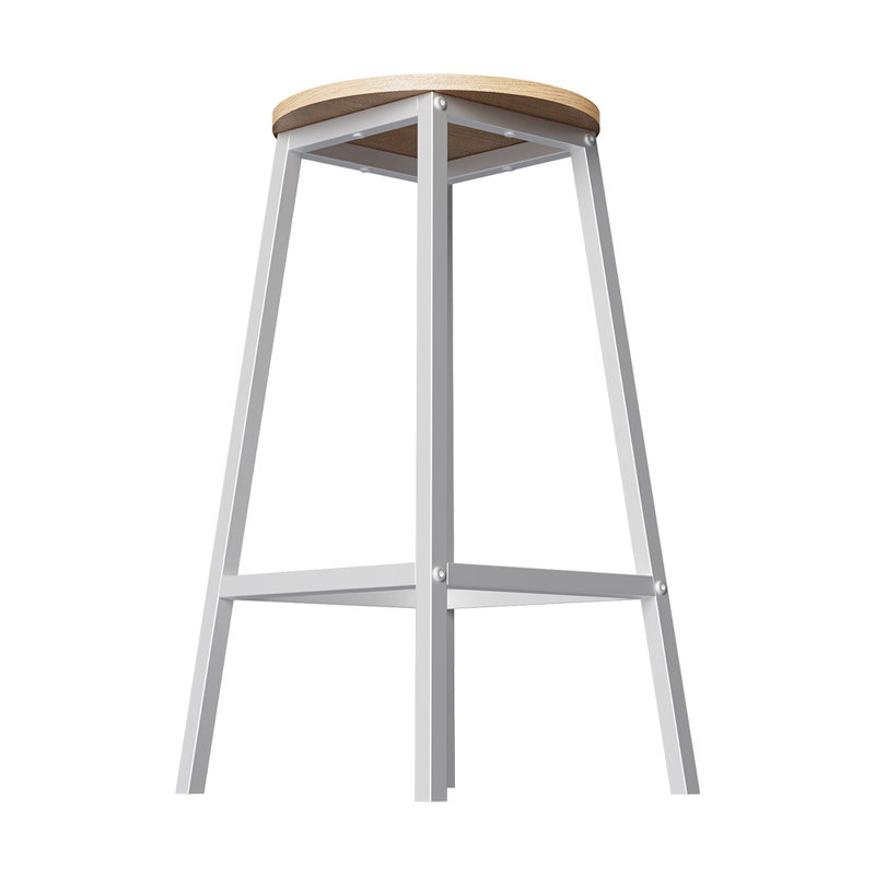 Counter Stool with Metal Frame, Natural/White