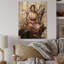 Art bouddhiste rose beige avec bodhisattva sur bois-307232468