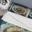 Ensemble de housse de couette en microfibre / polyester bleu sarcelle et or Mandala I Bedding-1624021428