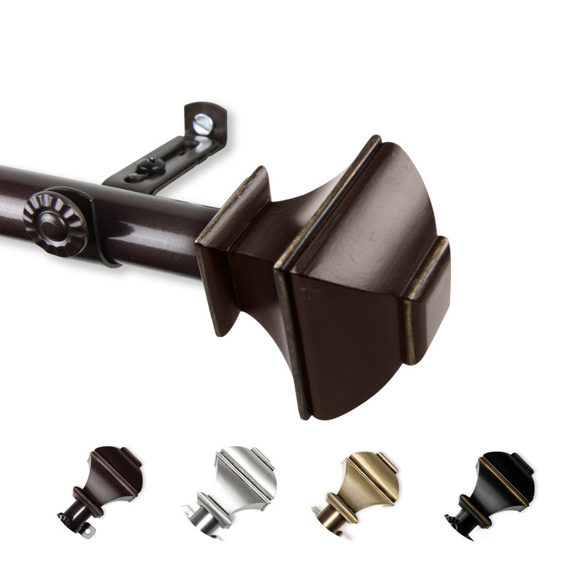 Tringle à rideaux simple Anferney, 48 po à 84 po, Cacao