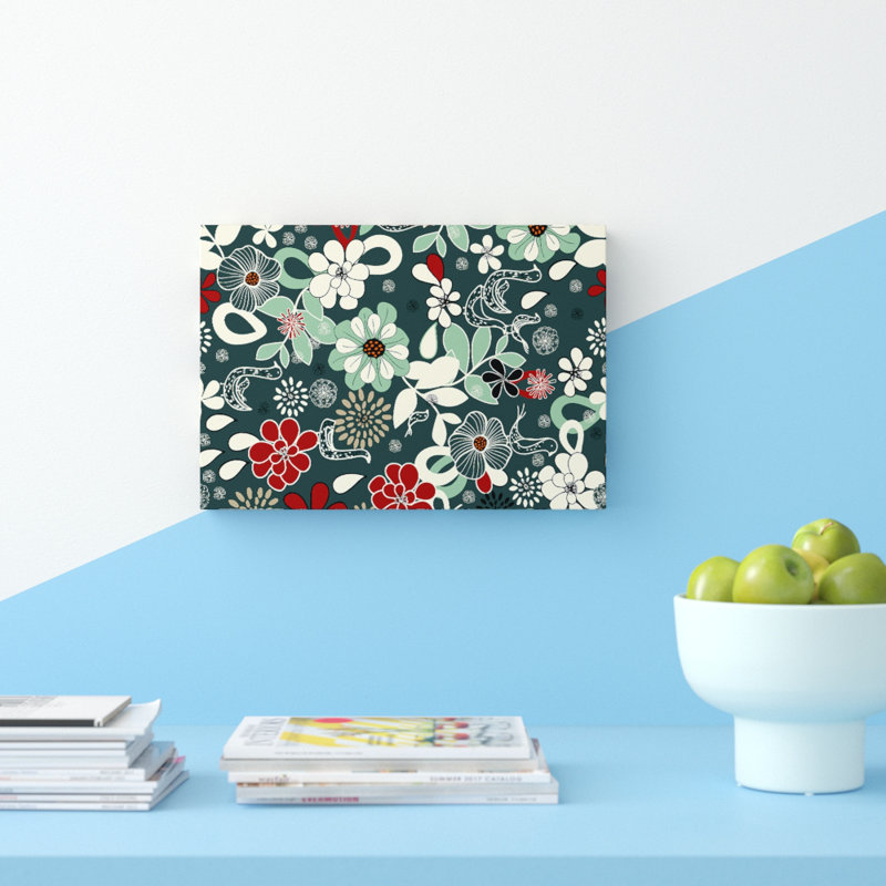 Flowers In Bloom Framed Print - Print on Canvas, Wrapped Canvas, 35.6cm H x 50.8cm W x 4.4cm D