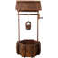 Jardinière en bois rustique avec seau suspendu pour patio, jardin, cour