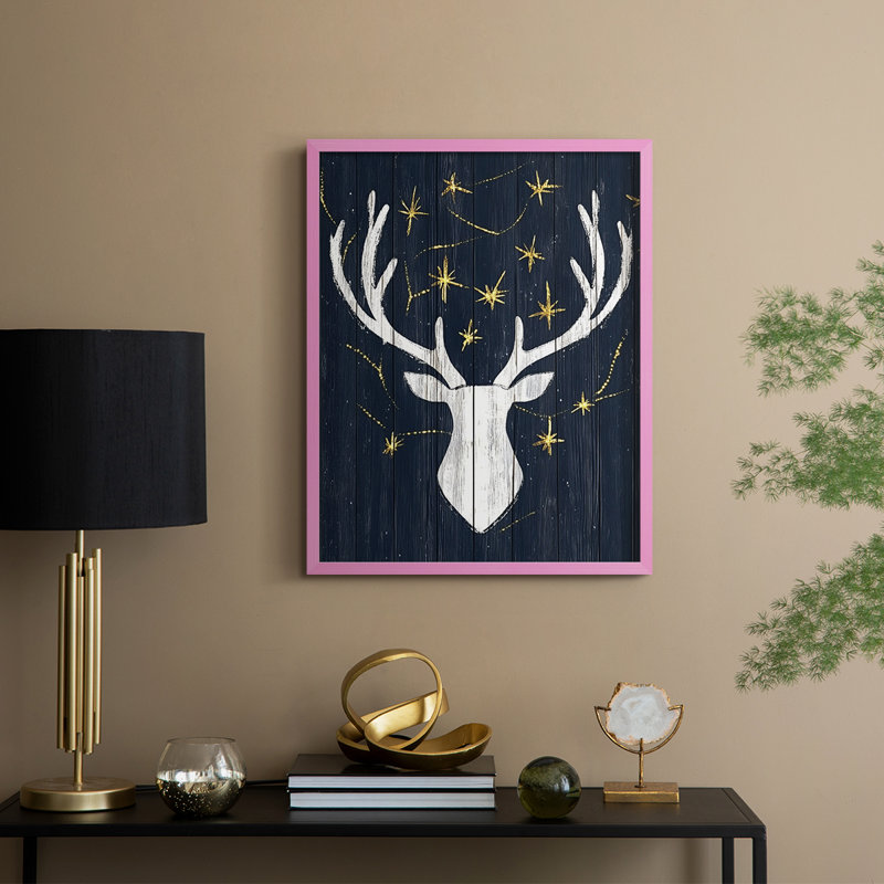 «Christmas Holiday Art XLVII», reproduction encadrée - bois massif, H 15 po x l 12 po, Rose