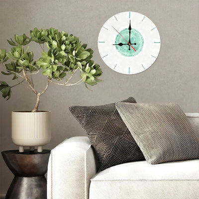 Horloge murale ronde en bois 10 po, mouvement à quartz silencieux, imprimé UV, à piles