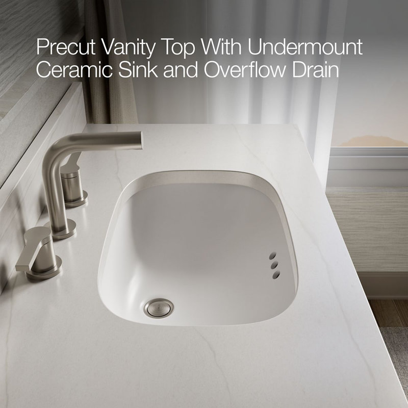 37" Single Bathroom Vanity Set, White, Light Oak