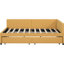 Lit de jour en lin jaune avec 2 tiroirs, sans sommier tapissier, plateforme stable recouverte d'une base durable-930643329