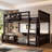 Full XL Over Queen/ Full  Over Queen Bunk Bed With Ladder And Guardrails, Pegboard And Bookshelf,Espresso-1315193052