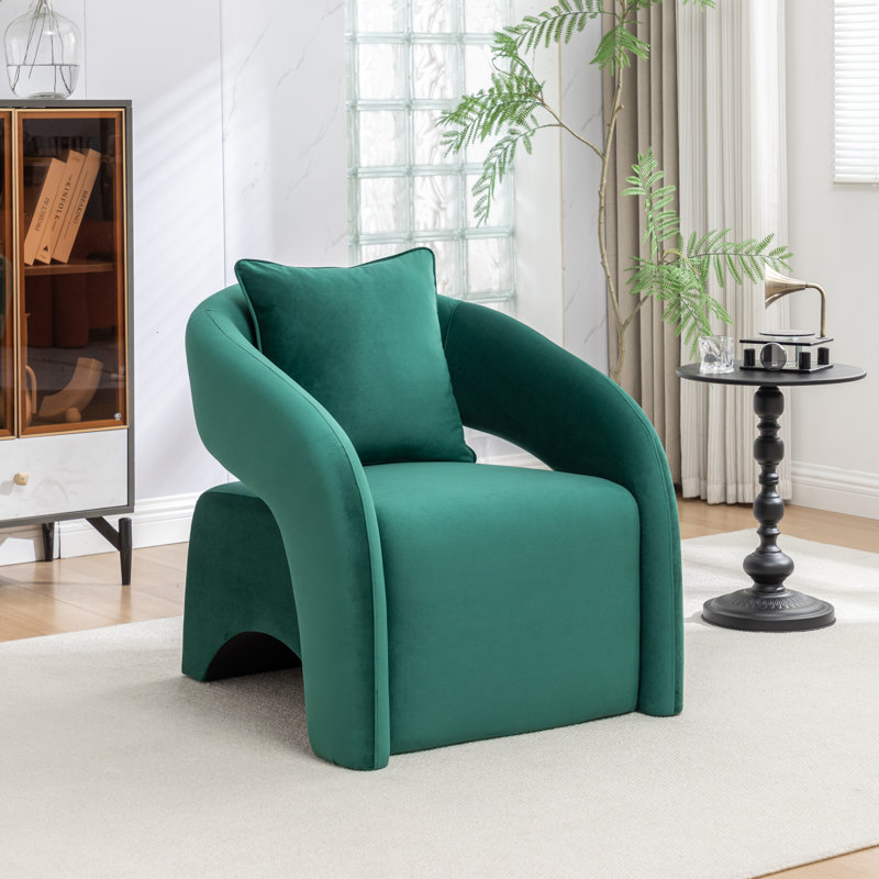 Hijinio Upholstered Armchair, Dark Green