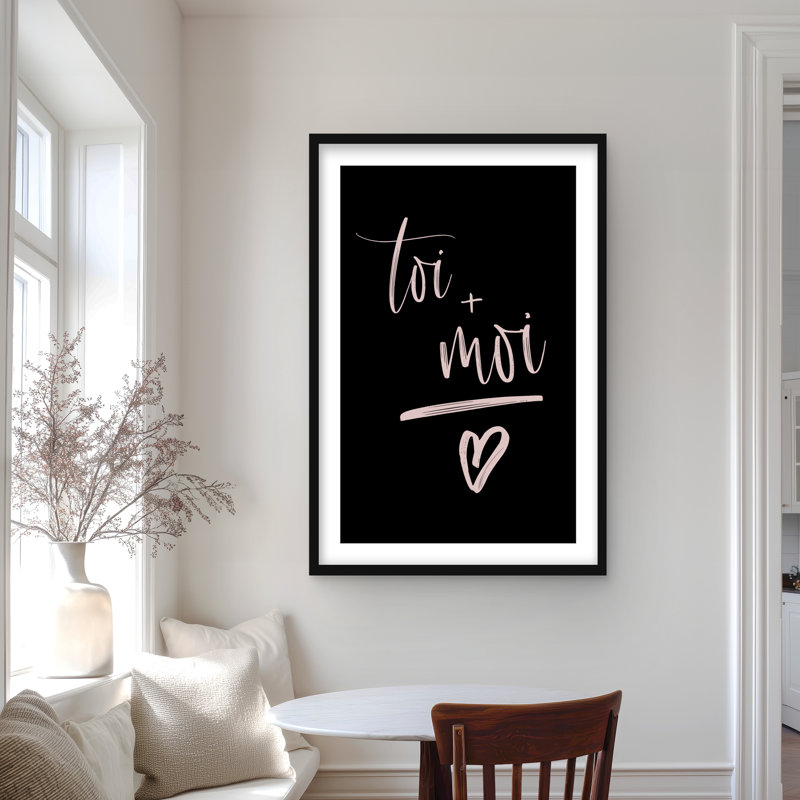 «You + me - Quotes & Motivational Hygge», reproduction encadrée, Noir