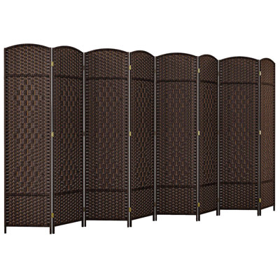8-panel Room Divider 6 Ft Tall Folding Privacy Screen With Solid Wood Frame by Latitude Run
