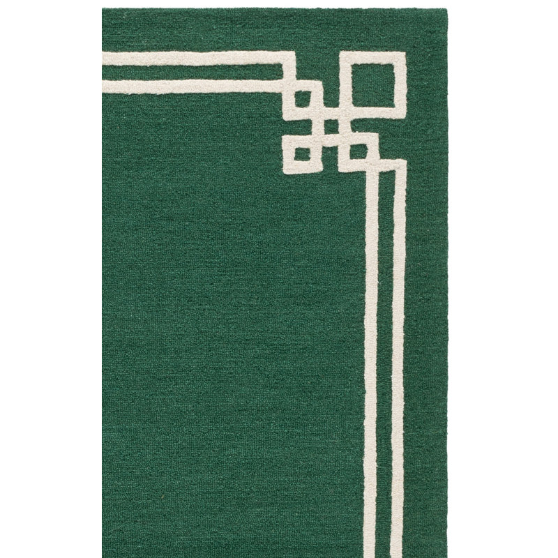 Martha Stewart Hand Tufted Wool; Cotton Geometric Indoor / Outdoor Rug, Rectangle 6' x 9'