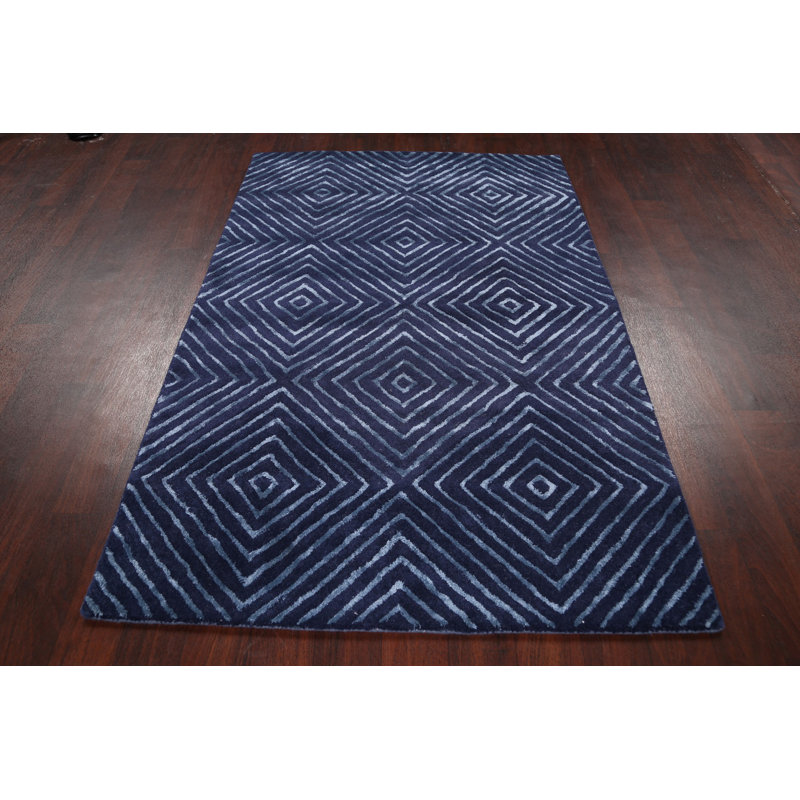 Silk and Wool Geometric Indoor Rug