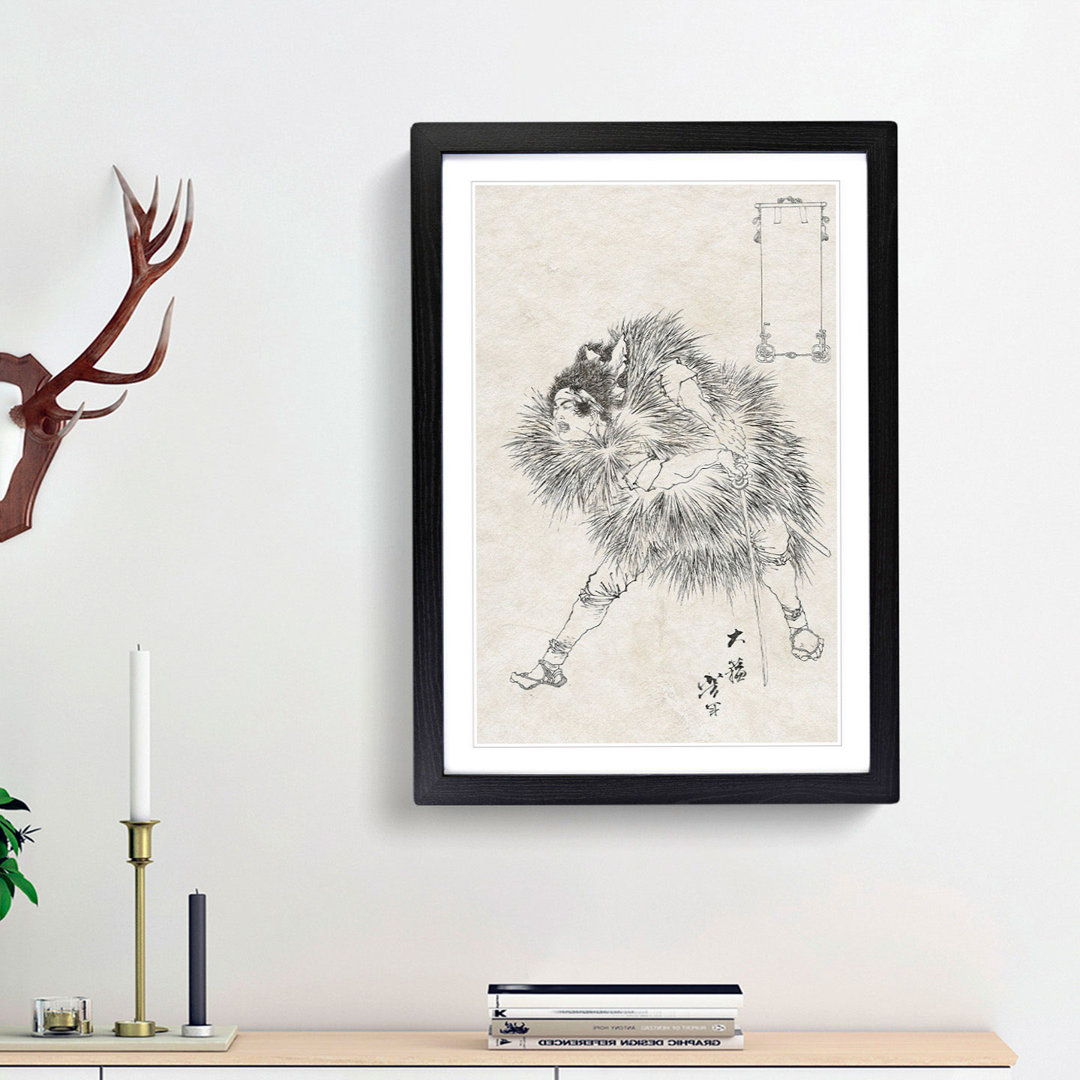 Sketch of a Warrior by Tsukioka Yoshitoshi - Picture Frame Drawing Print