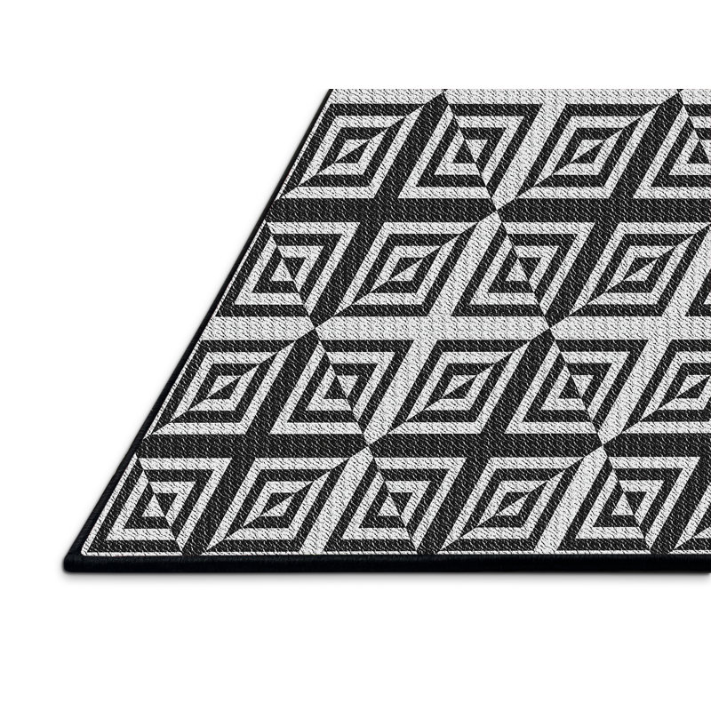 Tapis de zone noire à motifs, Rectangle 6 pi x 9 pi