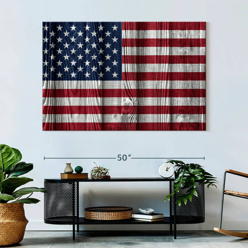 Borges US Flag On Wooden Slats