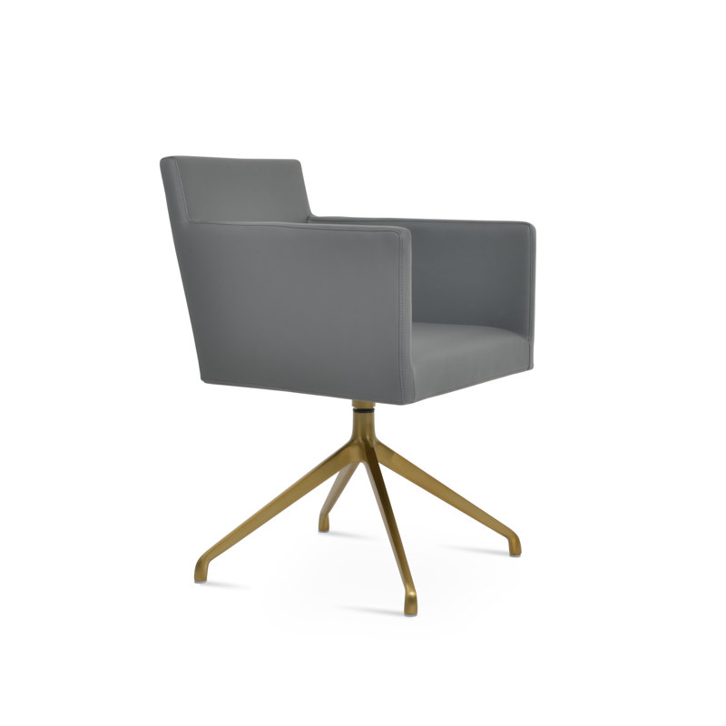 Fauteuil Harbut, Laiton, gris