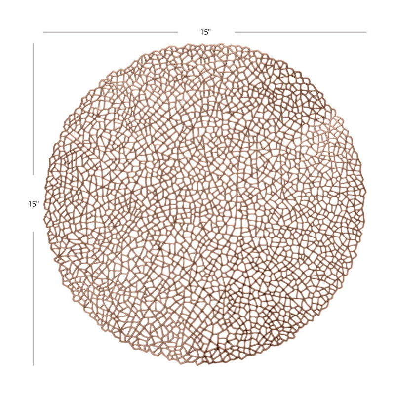 Geometric Round Placemat, Rose Gold