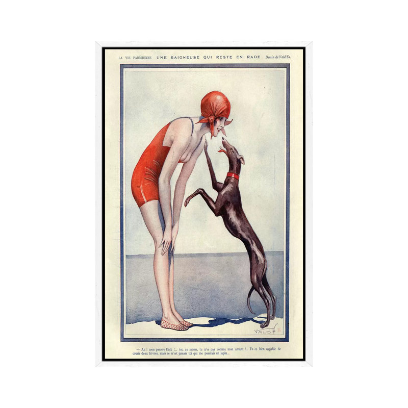 1925 La Vie Parisienne Magazine Plate - Print on Canvas, White Framed, 66.04 cm H x 45.72 cm W