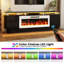 Meuble TV Aleila 70 po avec foyer électrique 40 po, console multimédia moderne à 2 niveaux pour salon, placards de rangement laqués brillants avec éclairage DEL, compatible avec les téléviseurs jusqu'à 80 po-913963290-966147198