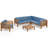 Maher Acacia Solid Wood 6 - Person Modular Patio Conversation Set with Cushions-8344901