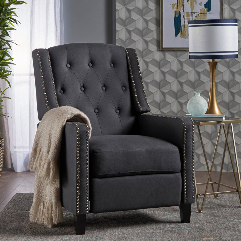 Fauteuil en tissu gris foncé Classic, Tissu gris foncé