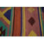 Tapis bohémien texturé Kilim 8 x 10 avec rayures dynamiques
