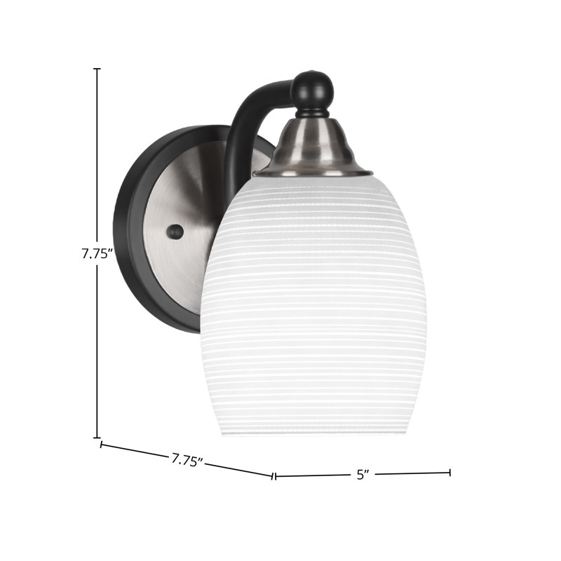 Michell 1-Light Wall Sconce, Matte Black/Brushed Nickel