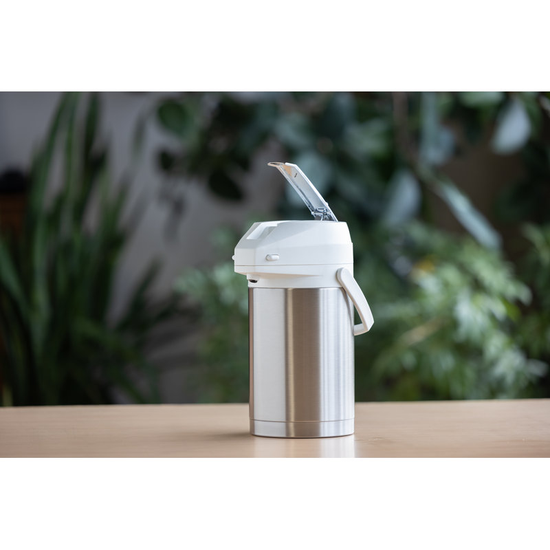 Distributeur de café Airpot avec couvercle à levier, 2,5 litres, inoxydable, isolé sous vide, inoxydable / blanc