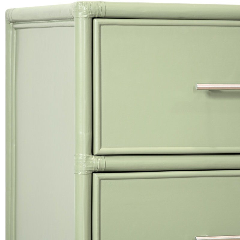 Venice 4 Drawers 54" W Double Dresser, Celery Green