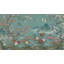 Murale bleu sarcelle avec branches de cerisier en fleurs-1766259575-1766259577