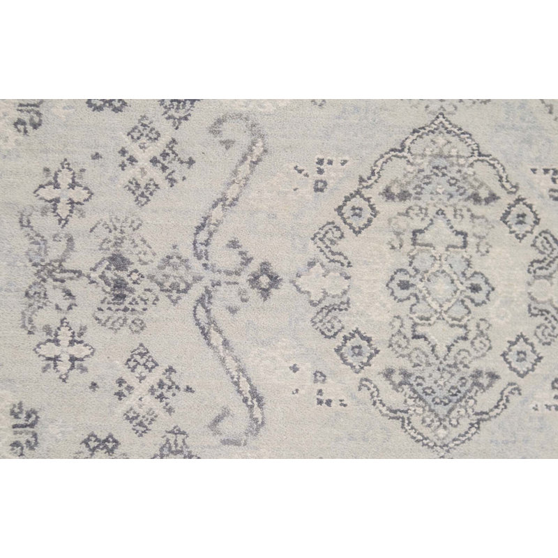 Tapis bleu clair noué à la main de haute qualité