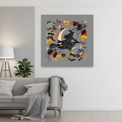 Vol de minuit fantaisiste abstrait chauve-souris art contemporain d'automne