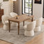 Chaises de salle à manger rembourrées modernes, chaises de baril pivotantes en tissu Boucle, chaises d'appoint à oreilles, chaises de coiffeuse-2100939283