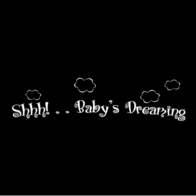 Décalcomanie murale dreaming de bébé shhh !, H 4 po x l 30 po x P 0,01 po, Blanc