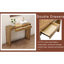 Table de bar en bois naturel de 50 po de long, finition lisse, capacité de rangement pratique des tiroirs, tiroirs fonctionnels, bords sablés fins, hauteur ergonomique