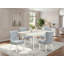 Ensemble de table de salle à manger 5 pièces comprenant une table de salle à manger rectangulaire avec Dropleaf et 4 chaises rembourrées en tissu bleu lin, lin blanc-55294380-55294381