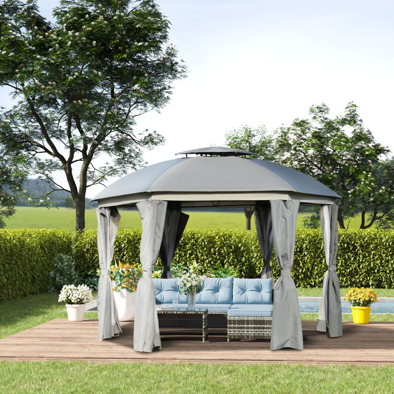 Pavillon de jardin 1 pièce x 12 pi, Gris