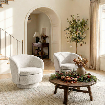 Chaises d'appoint en tonneau pivotant Modern Chenille (ensemble de 2)