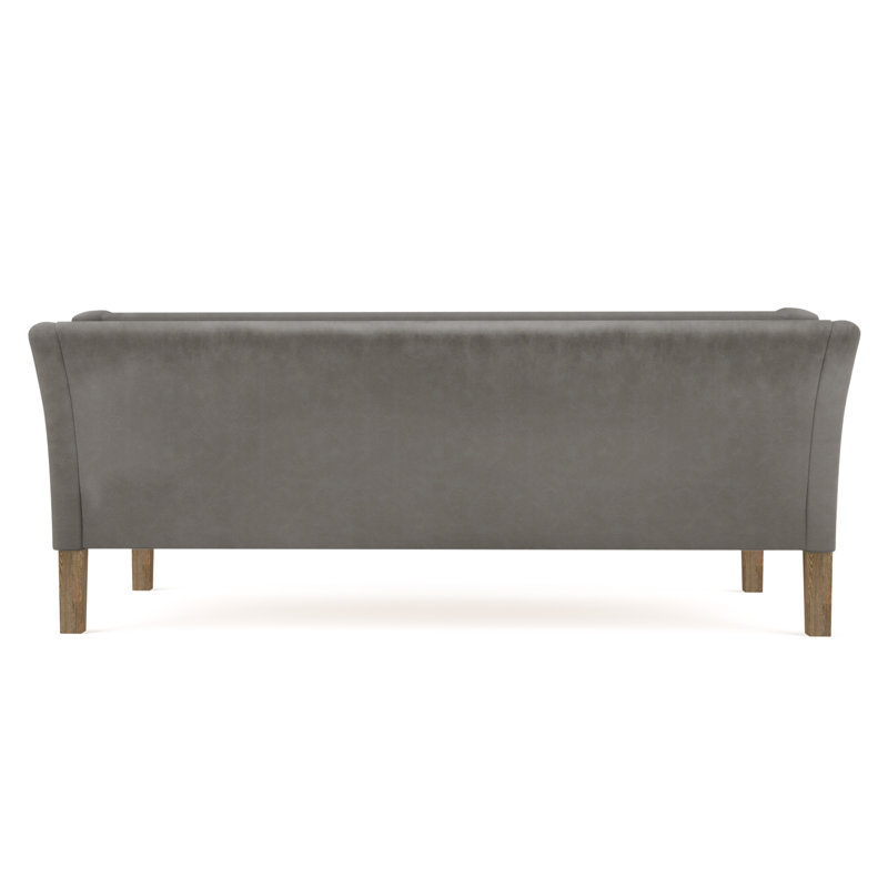Charlton Flared Shelter-Arm Sofa, Vintage Leather Pumice, Natural, 31" H x 108" W x 33" D