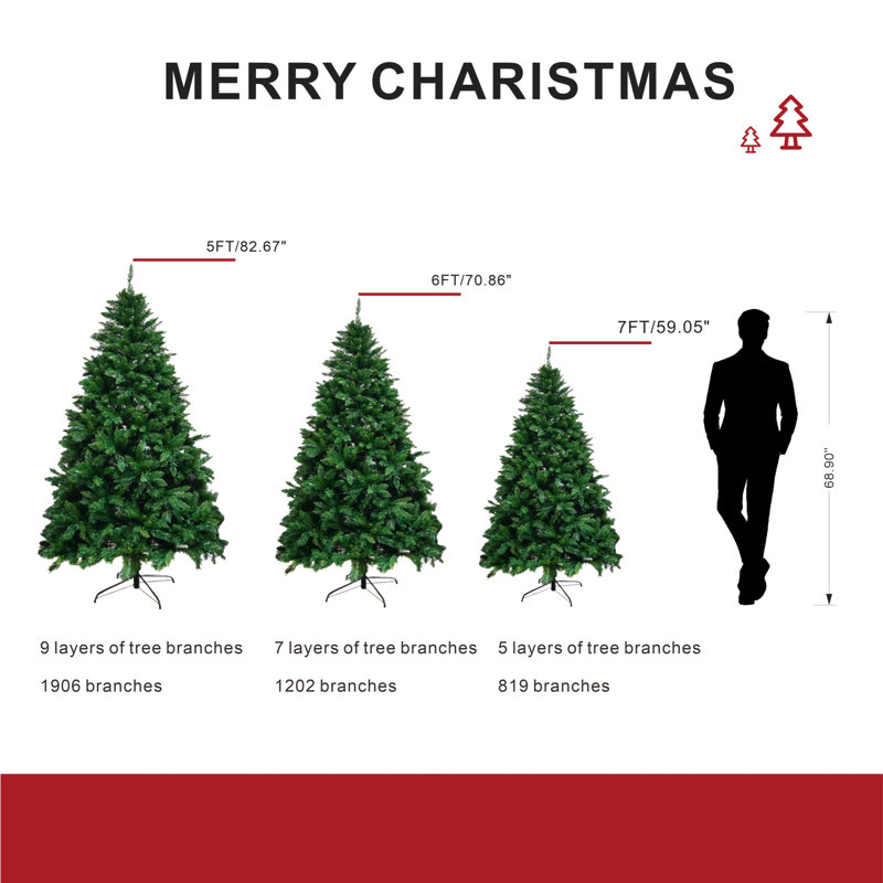 Arbre de Noël artificiel Candice 5 pi / 6 pi / 7 pi, 6'