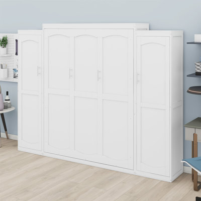 Lit escamotable avec deux garde-robes et tablette de rangement