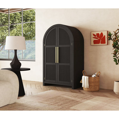 66"H X 36"W Frisange Large Bookcase’ in Black with Grain