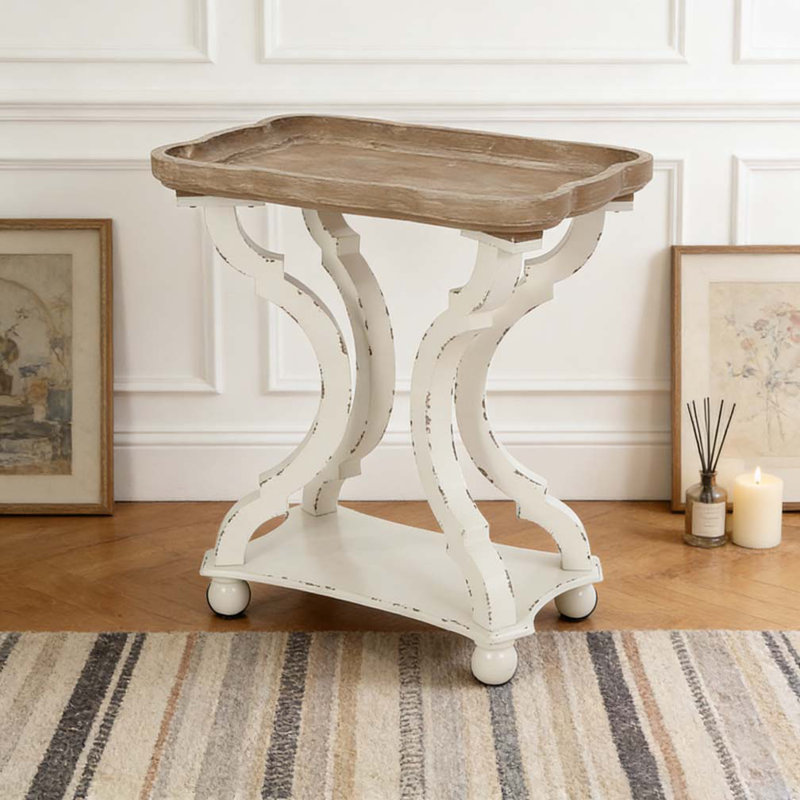Table de bout, Naturel + blanc