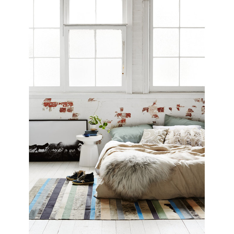 Art Hide Cowhide Area Rug in Blue, Rectangle 10' x 14'