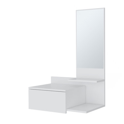 Elgin Floating Vanity With Included Mirror, White