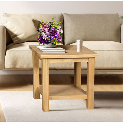 Frazier Solid Wood Top Four Leg Rectangular Side Table