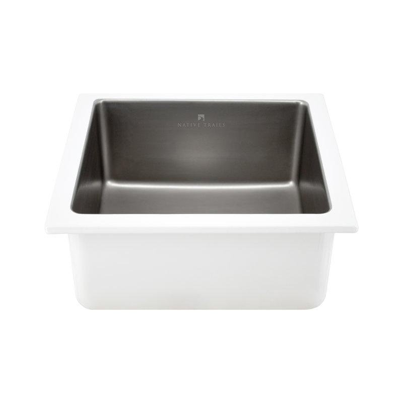 Reveler 15.75" Square Undermount Fireclay Bar Sink, Platinum